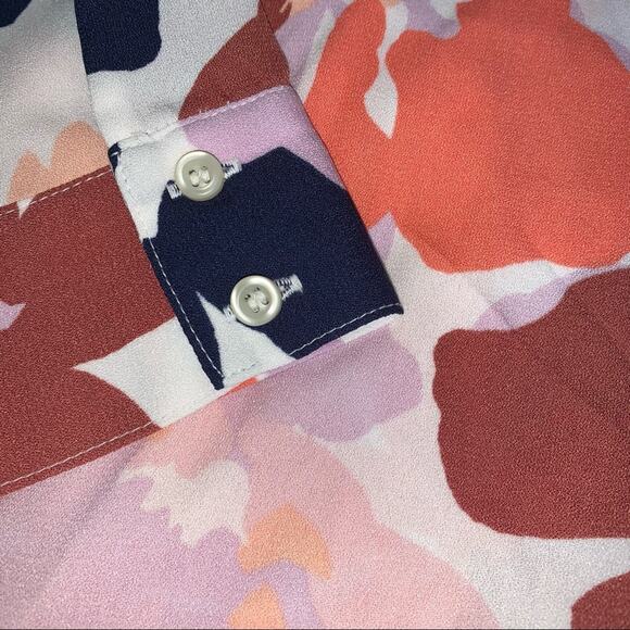 Halogen Floral Print Button-Up Long Sleeve Career Blouse Plus Size: 2X - Picture 12 of 12